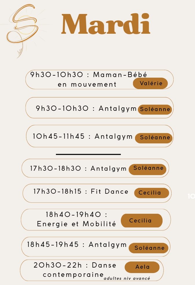a.2 Planning Activité Sportive : Mardi